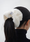 White Plush Scrunchie