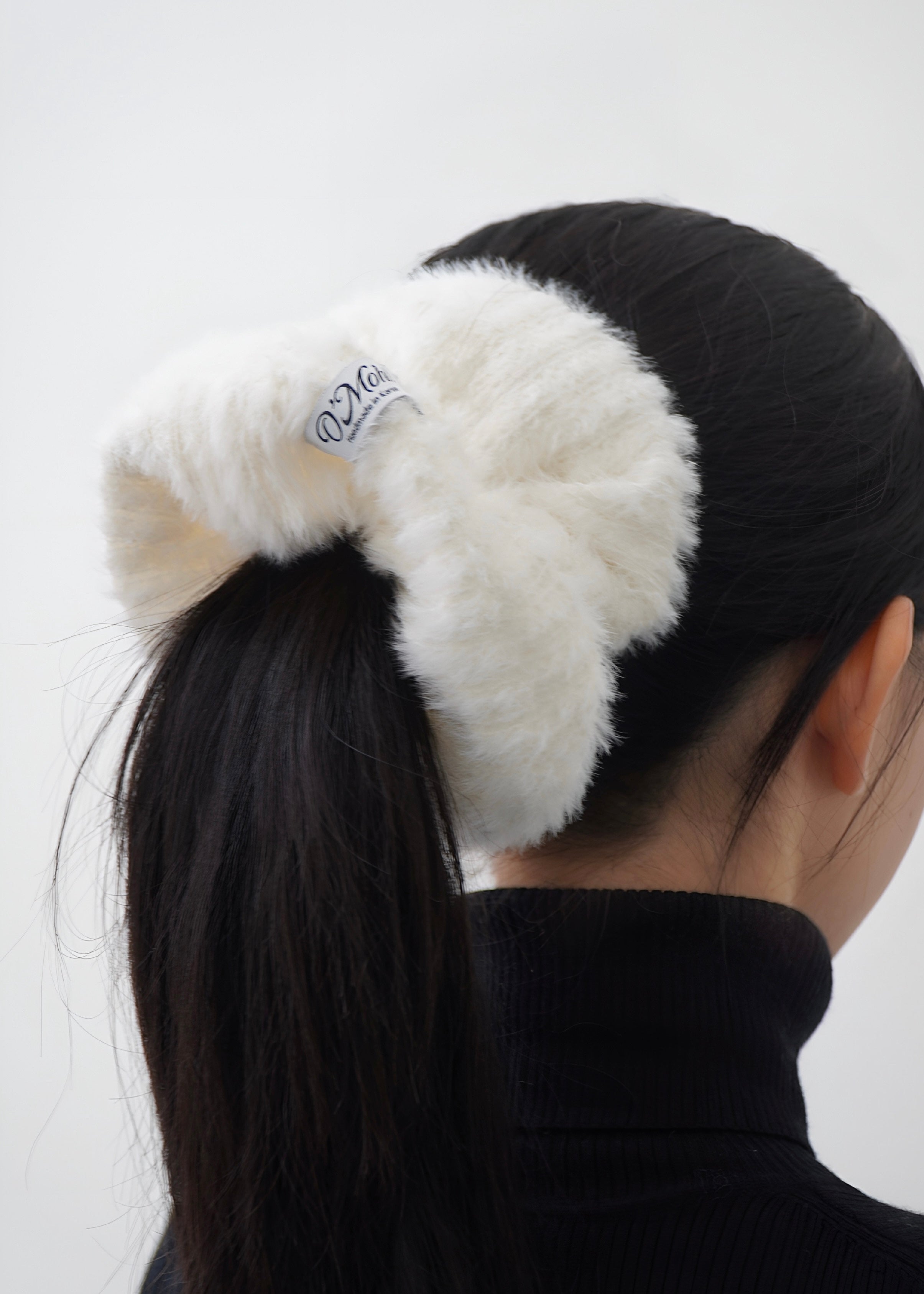 White Plush Scrunchie