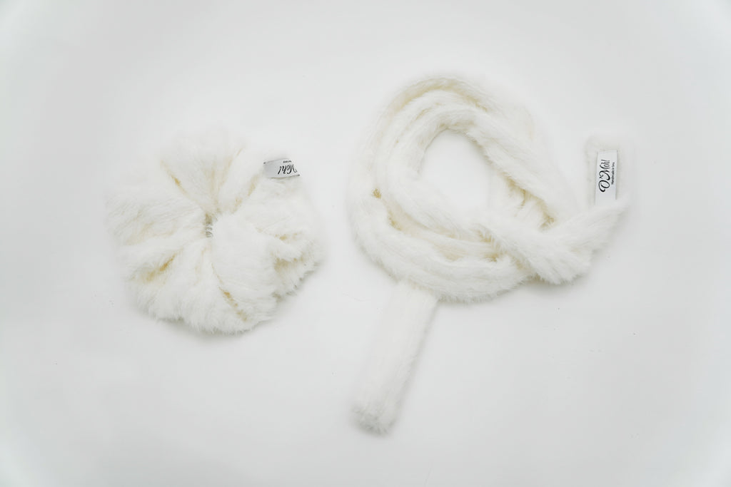 White Plush Scrunchie