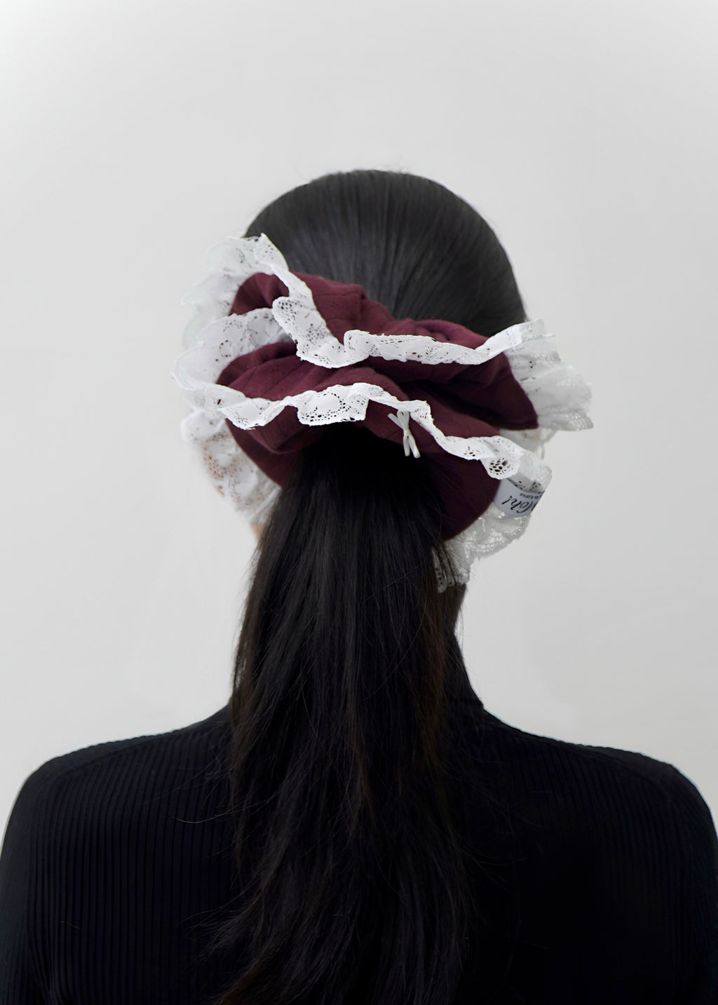 Burgundy Lace Scrunchie
