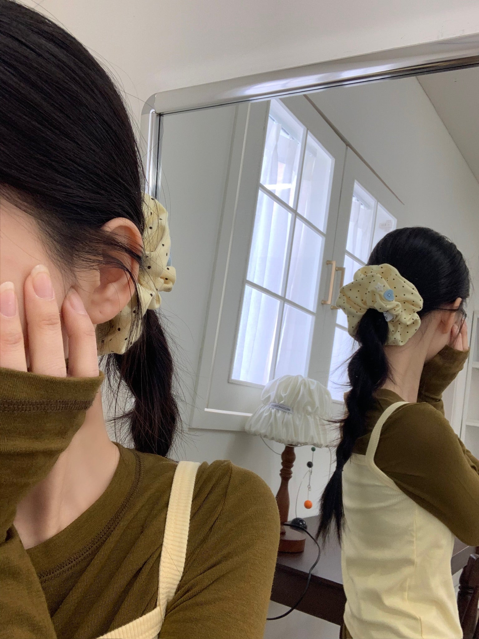 Button Dot | Cotton Scrunchie