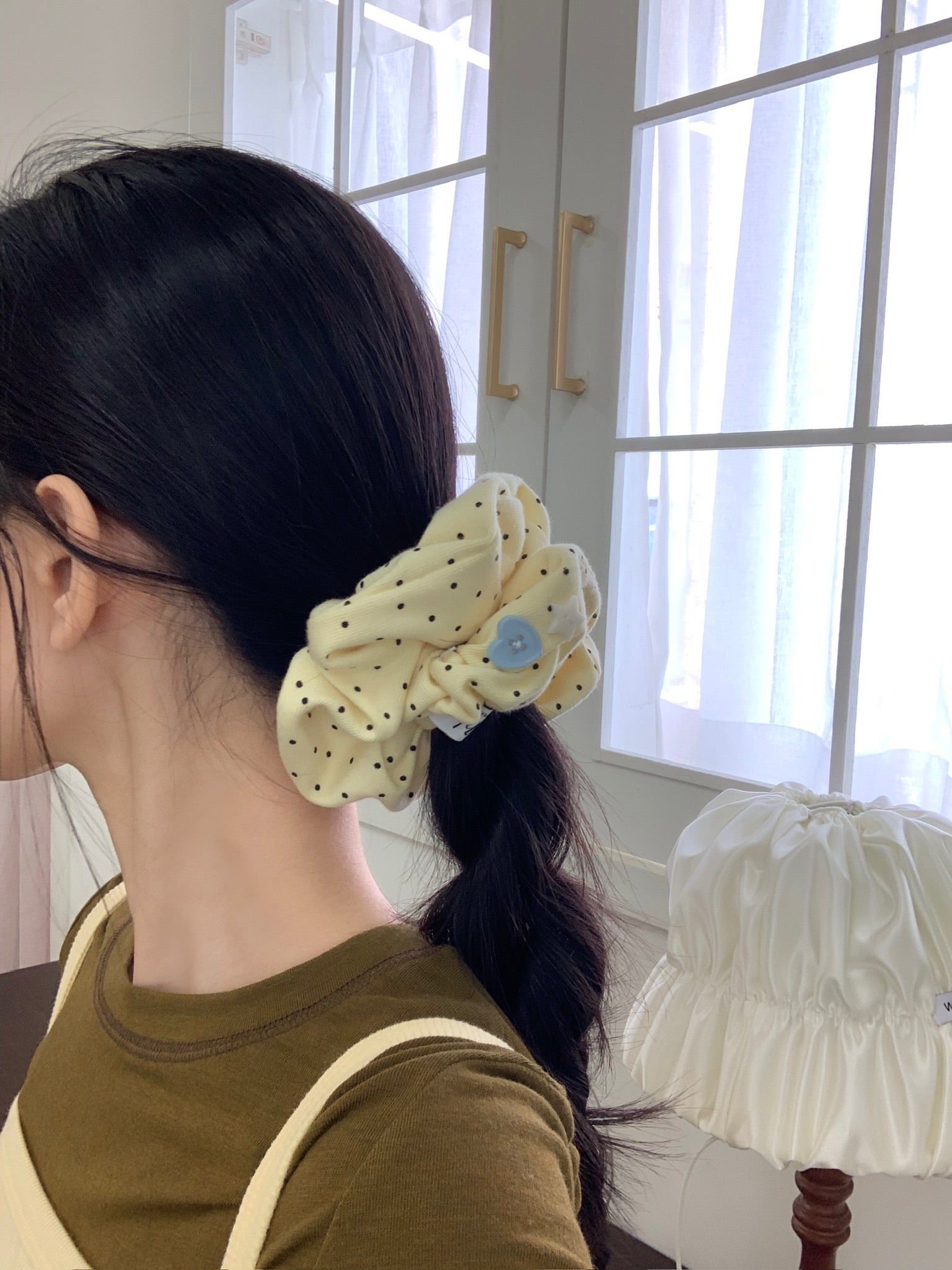 Button Dot | Cotton Scrunchie