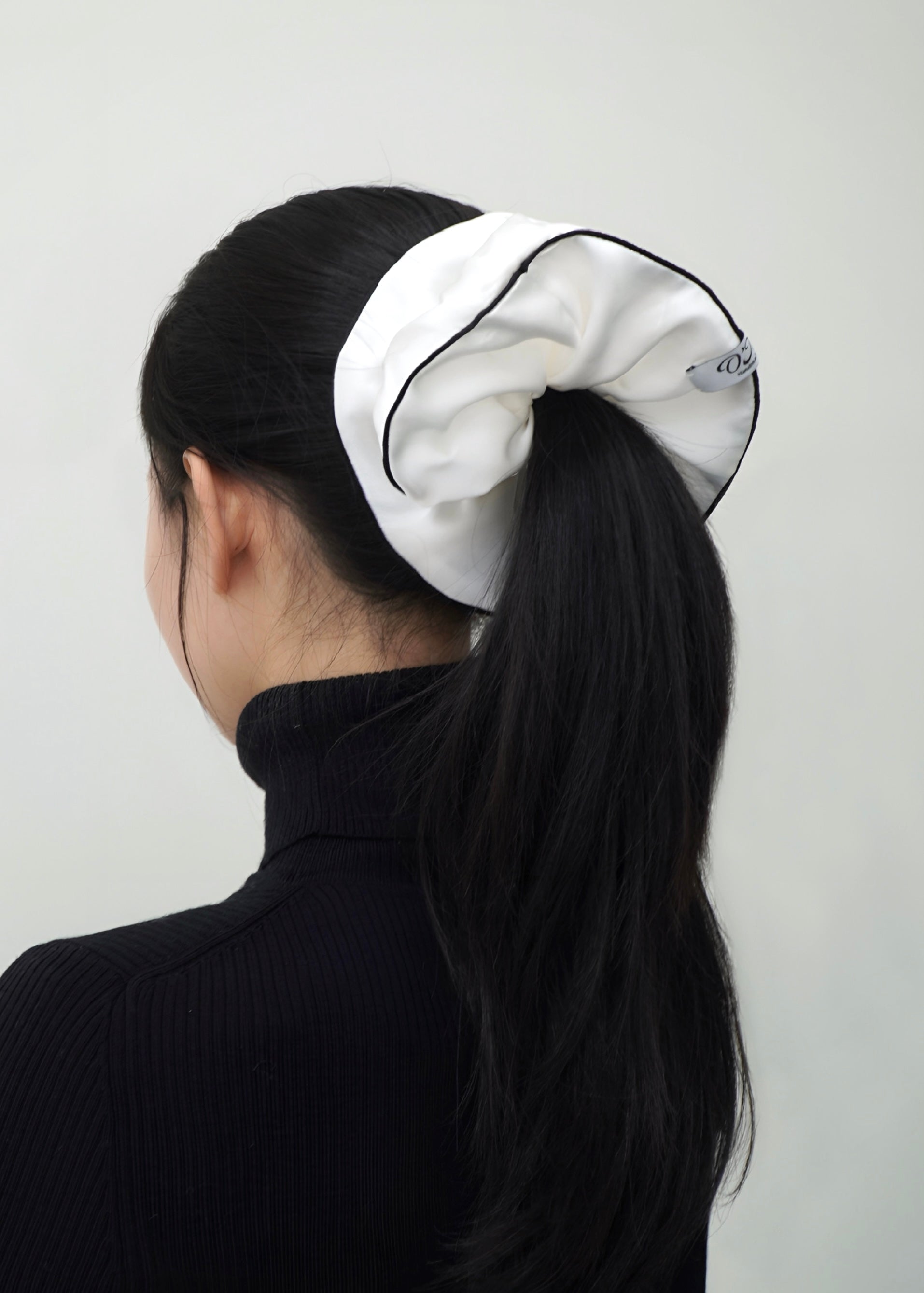 White Silk Scrunchie