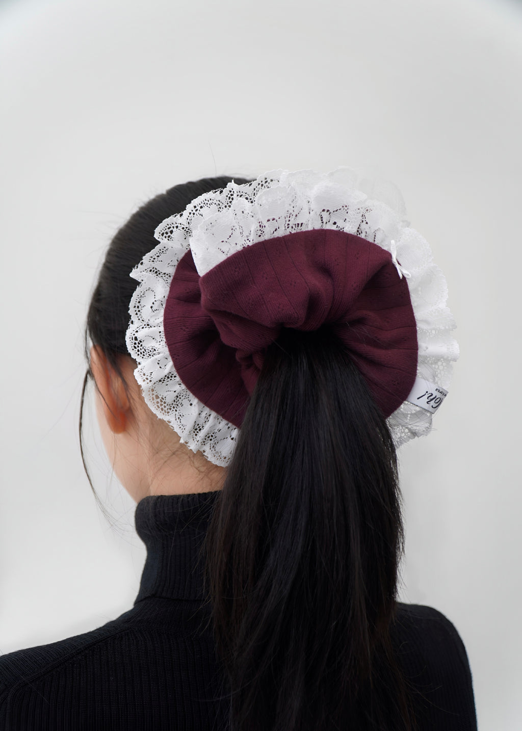 Burgundy Lace Scrunchie