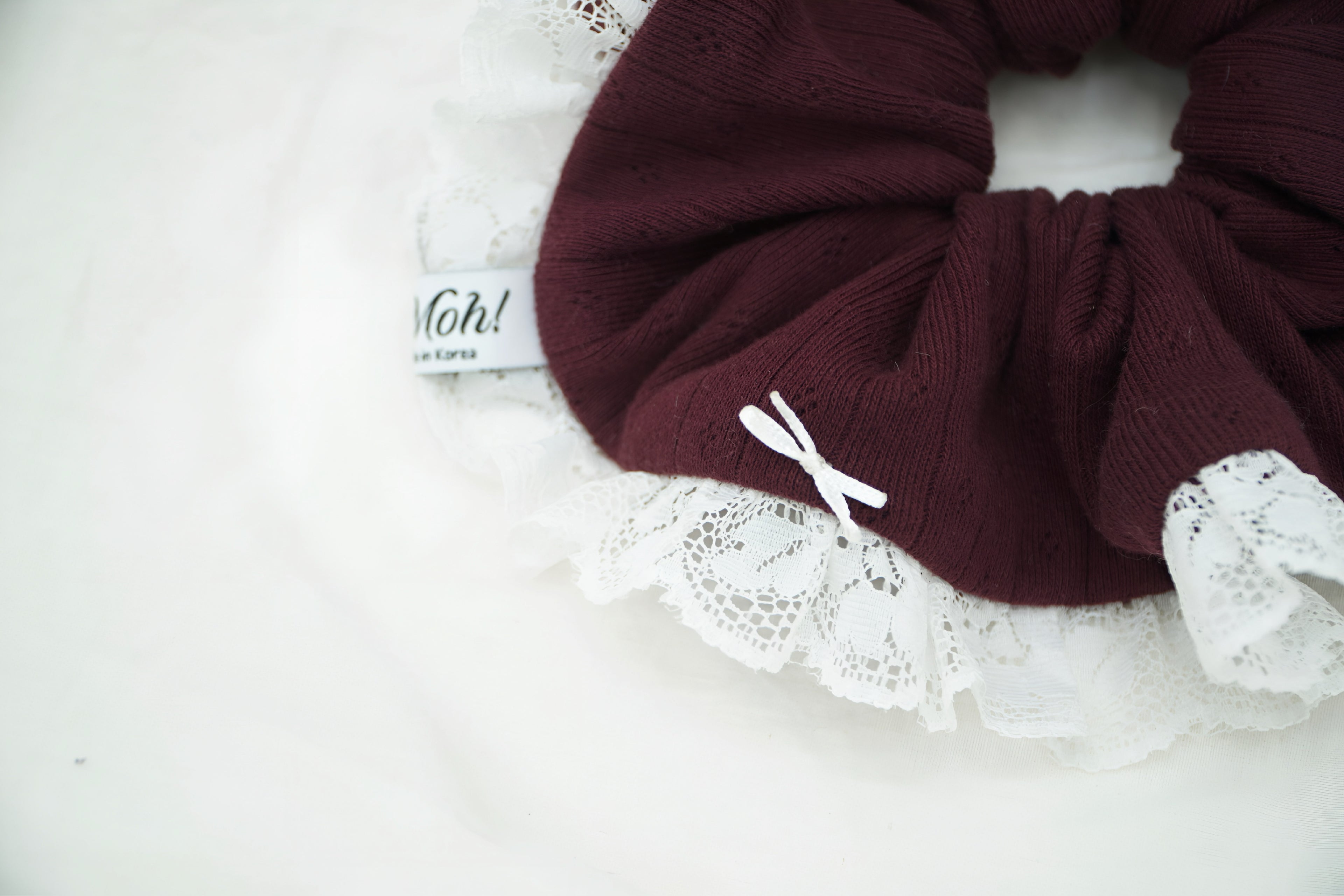 Burgundy Lace Scrunchie