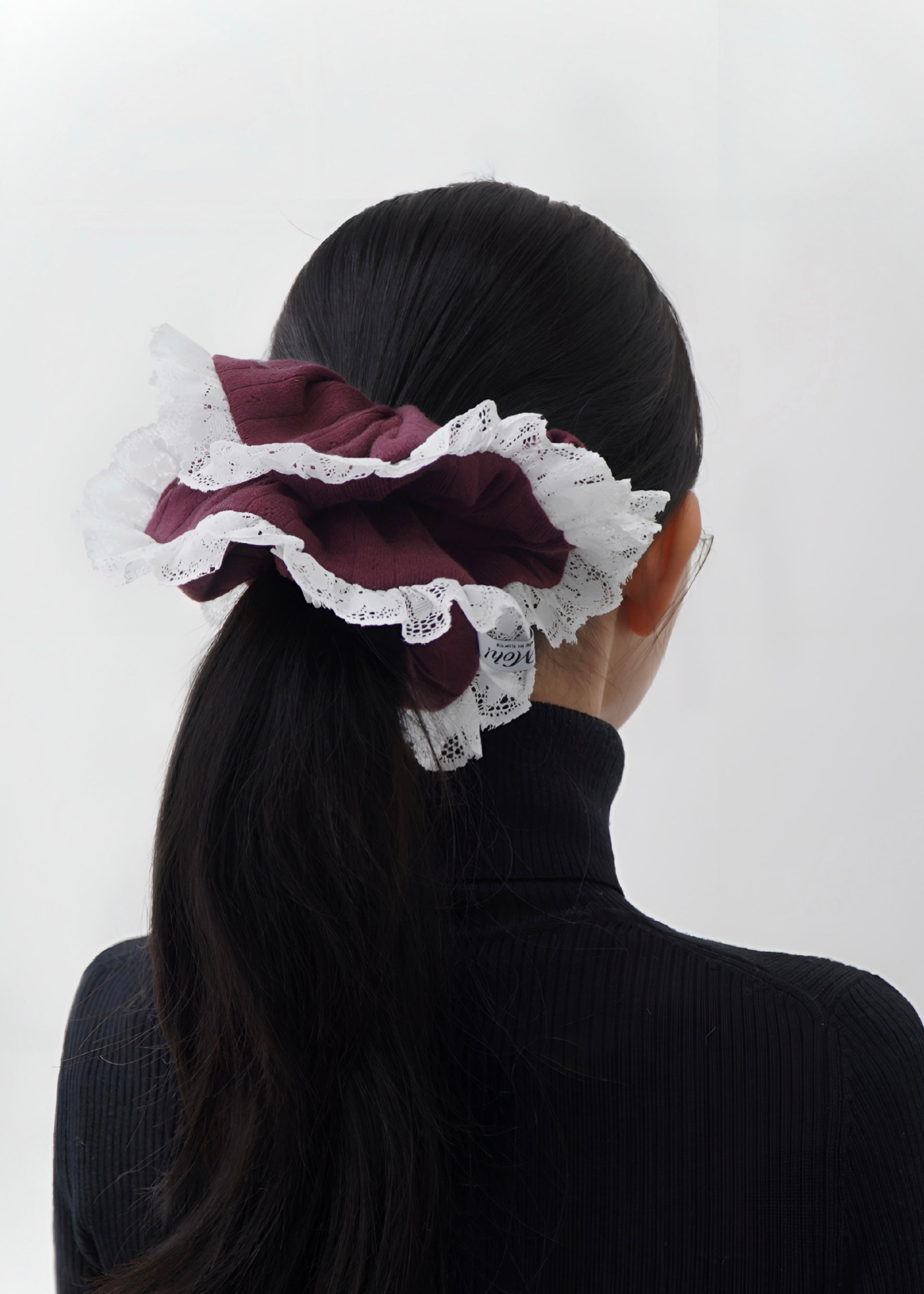 Burgundy Lace Scrunchie