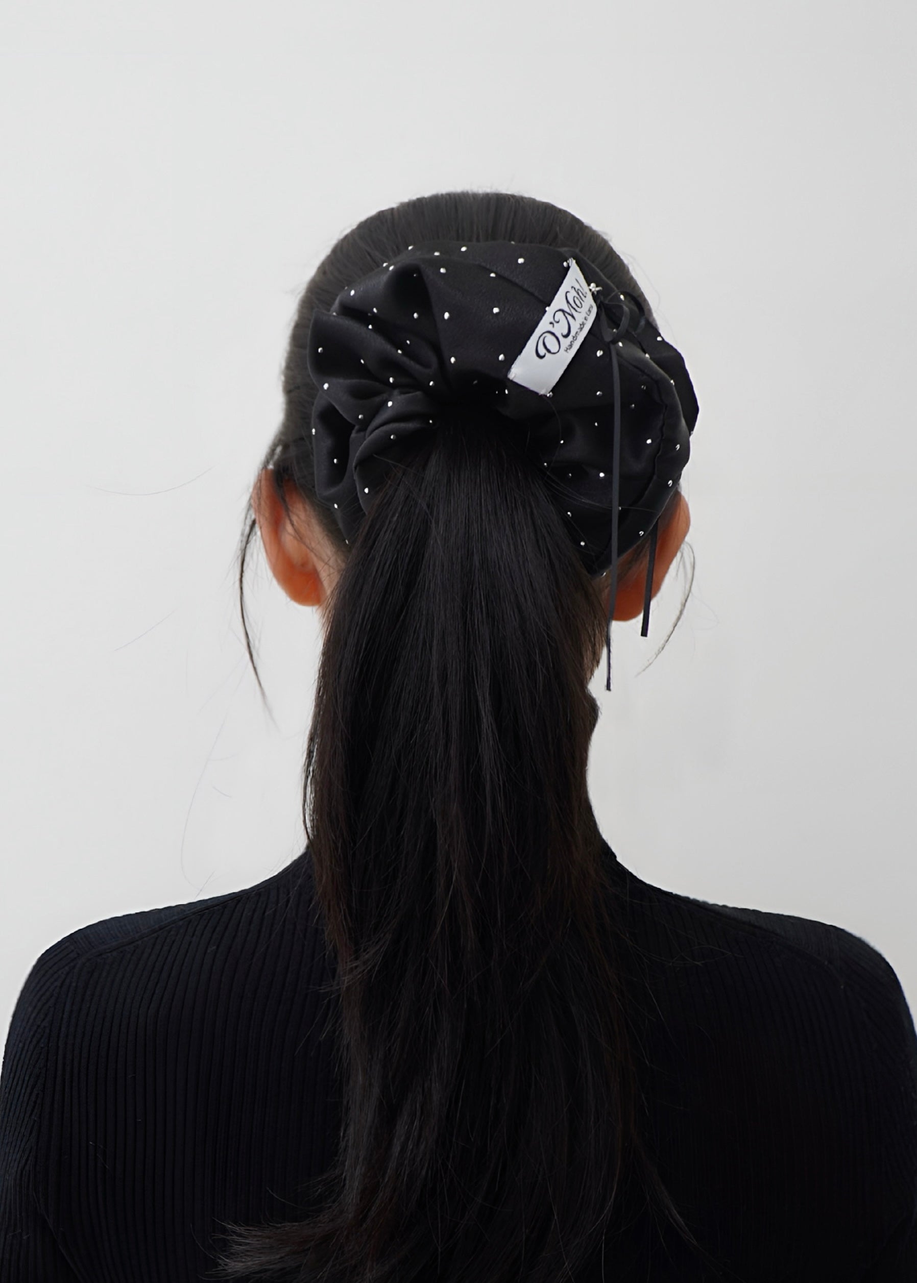 Black Studded Scrunchie