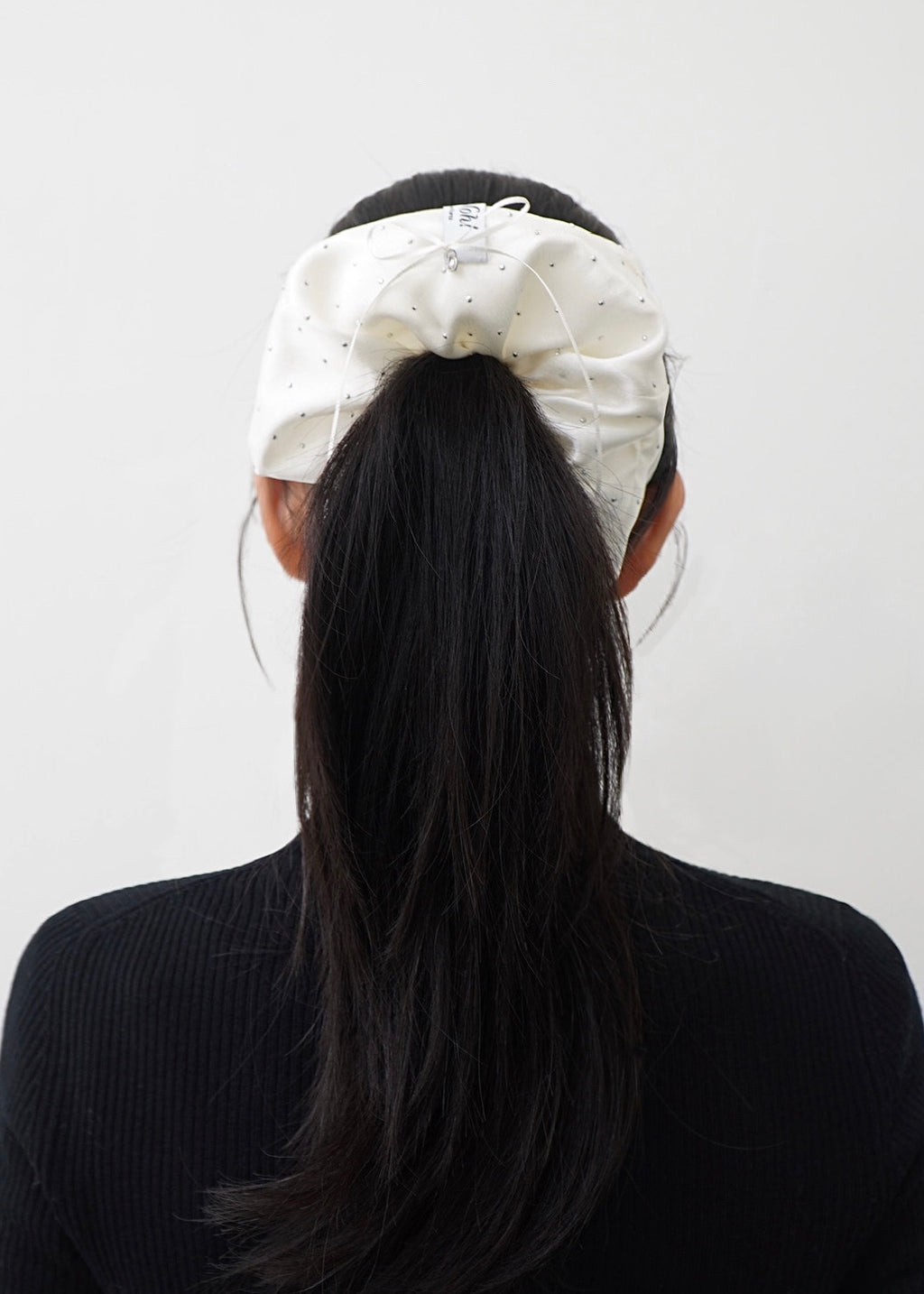 White Studded Scrunchie
