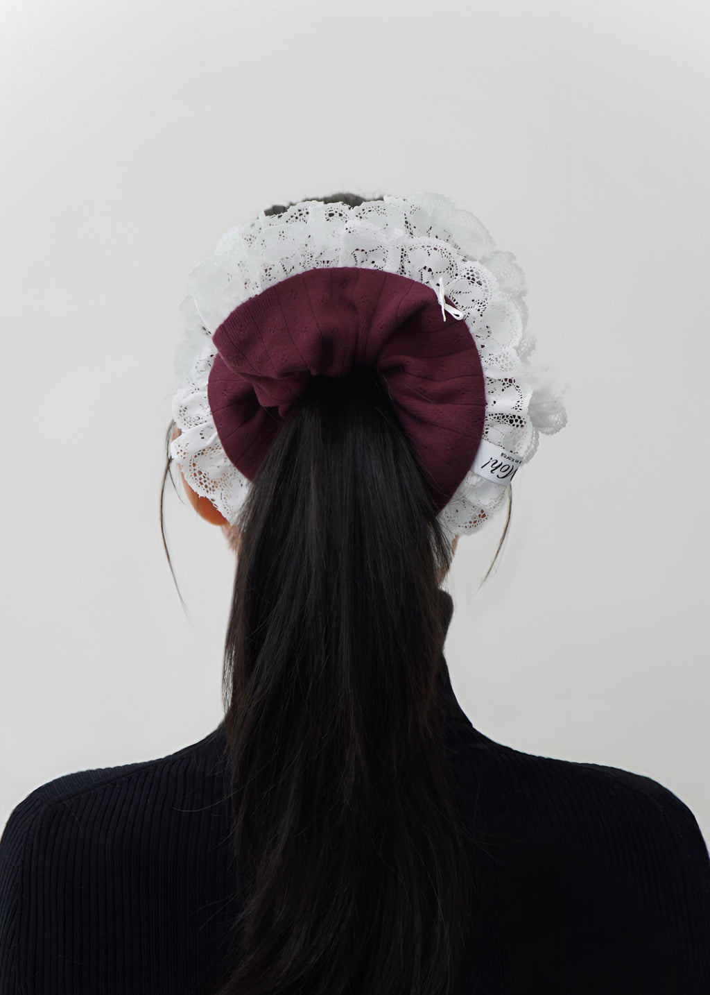 Burgundy Lace Scrunchie