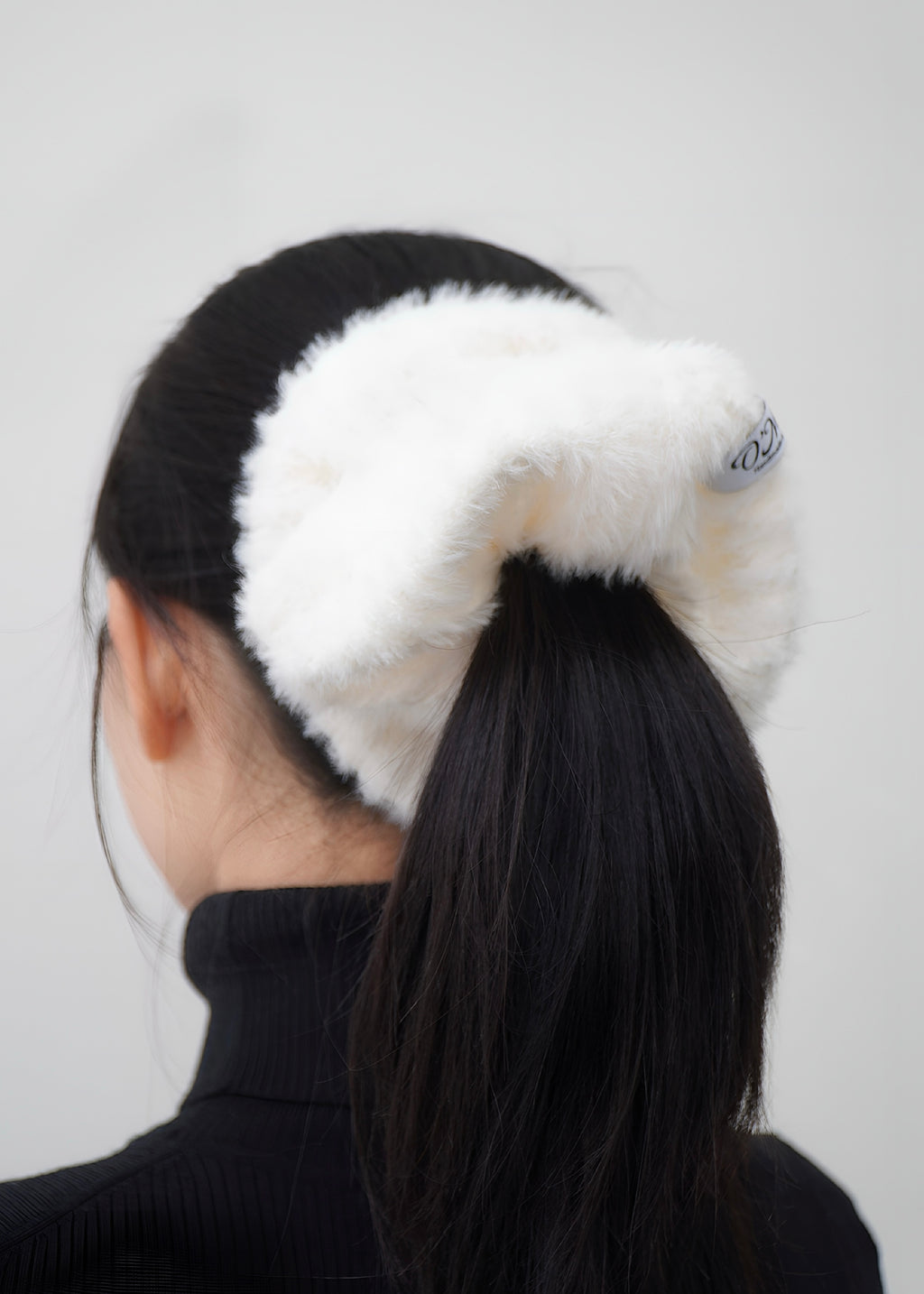 White Plush Scrunchie