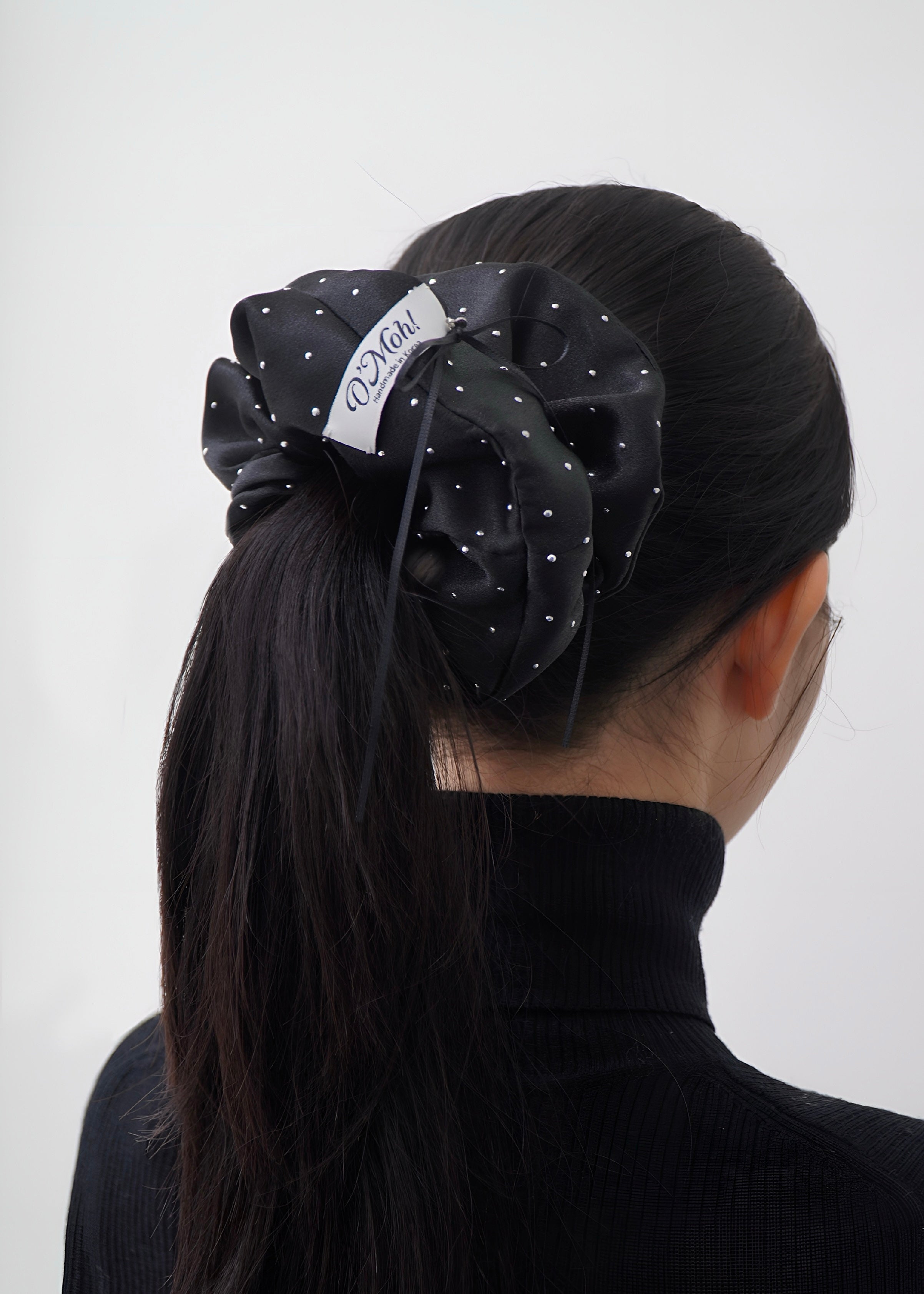 Black Studded Scrunchie