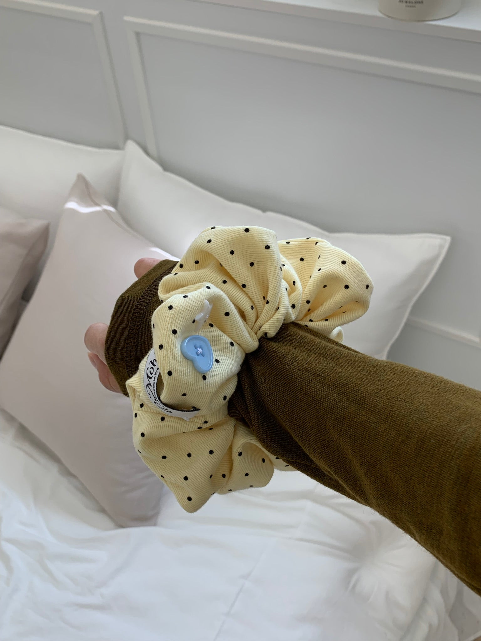 Button Dot | Cotton Scrunchie