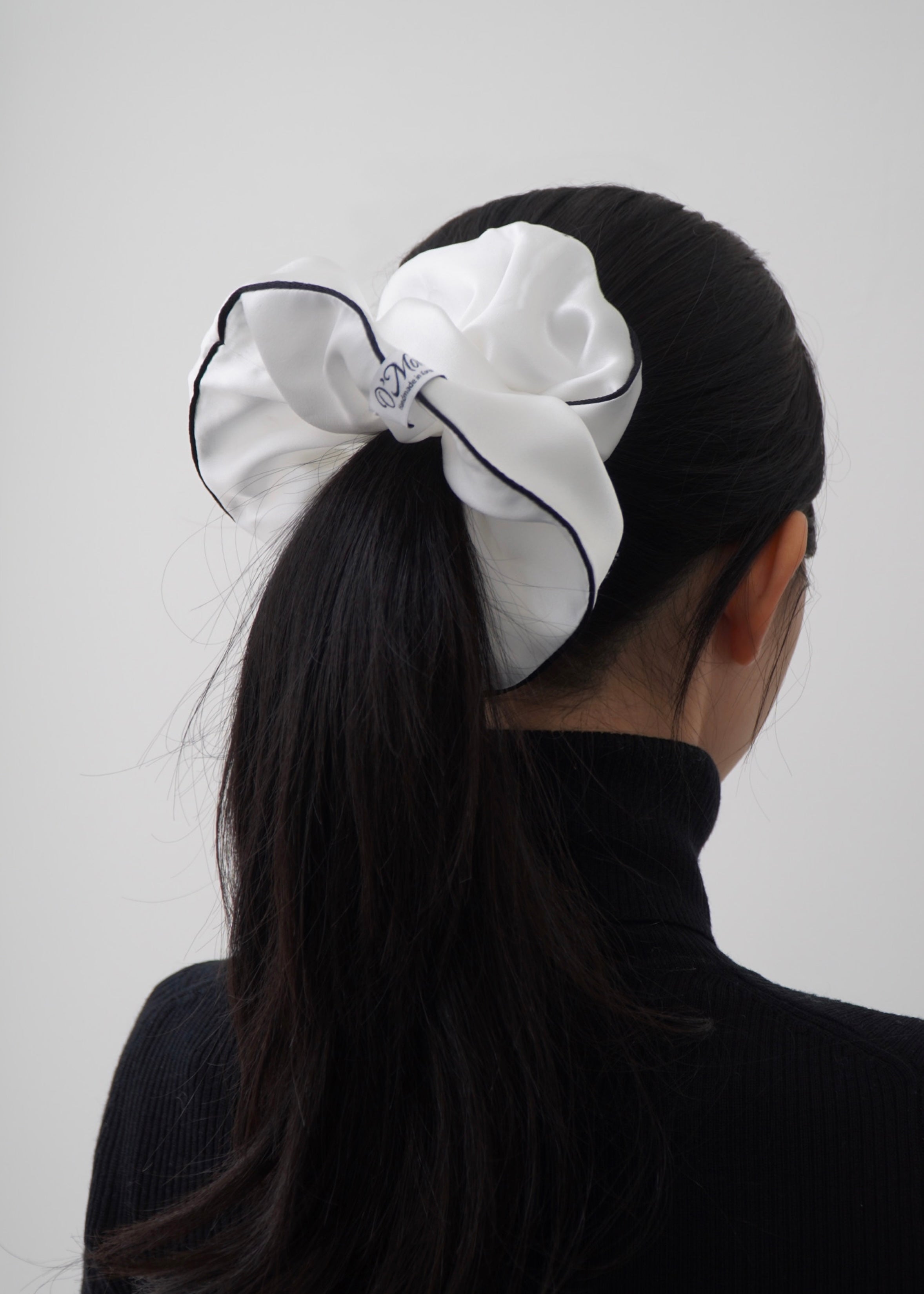White Silk Scrunchie