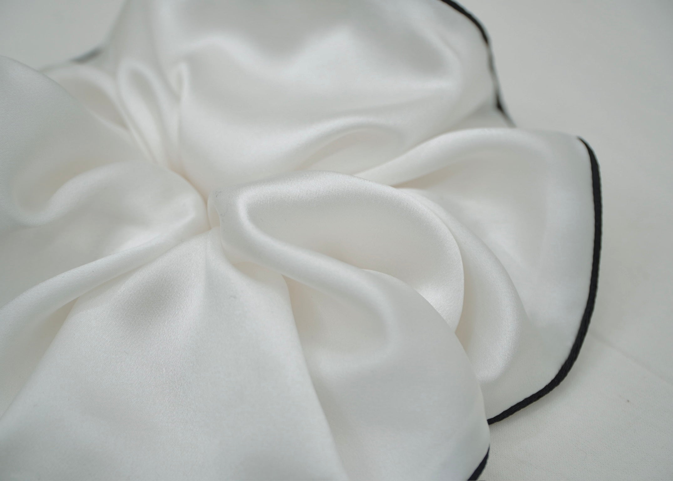 White Silk Scrunchie
