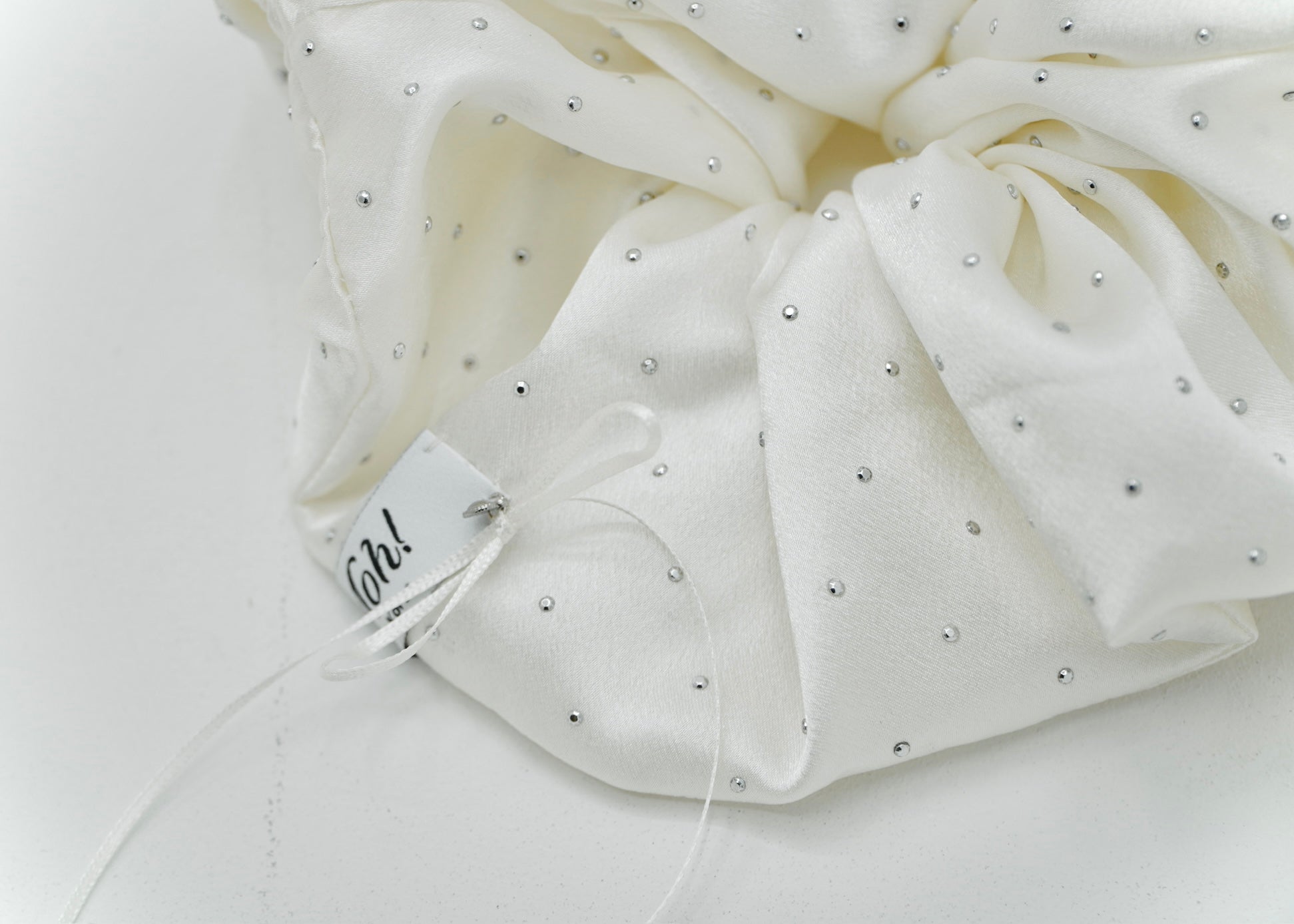 White Studded Scrunchie