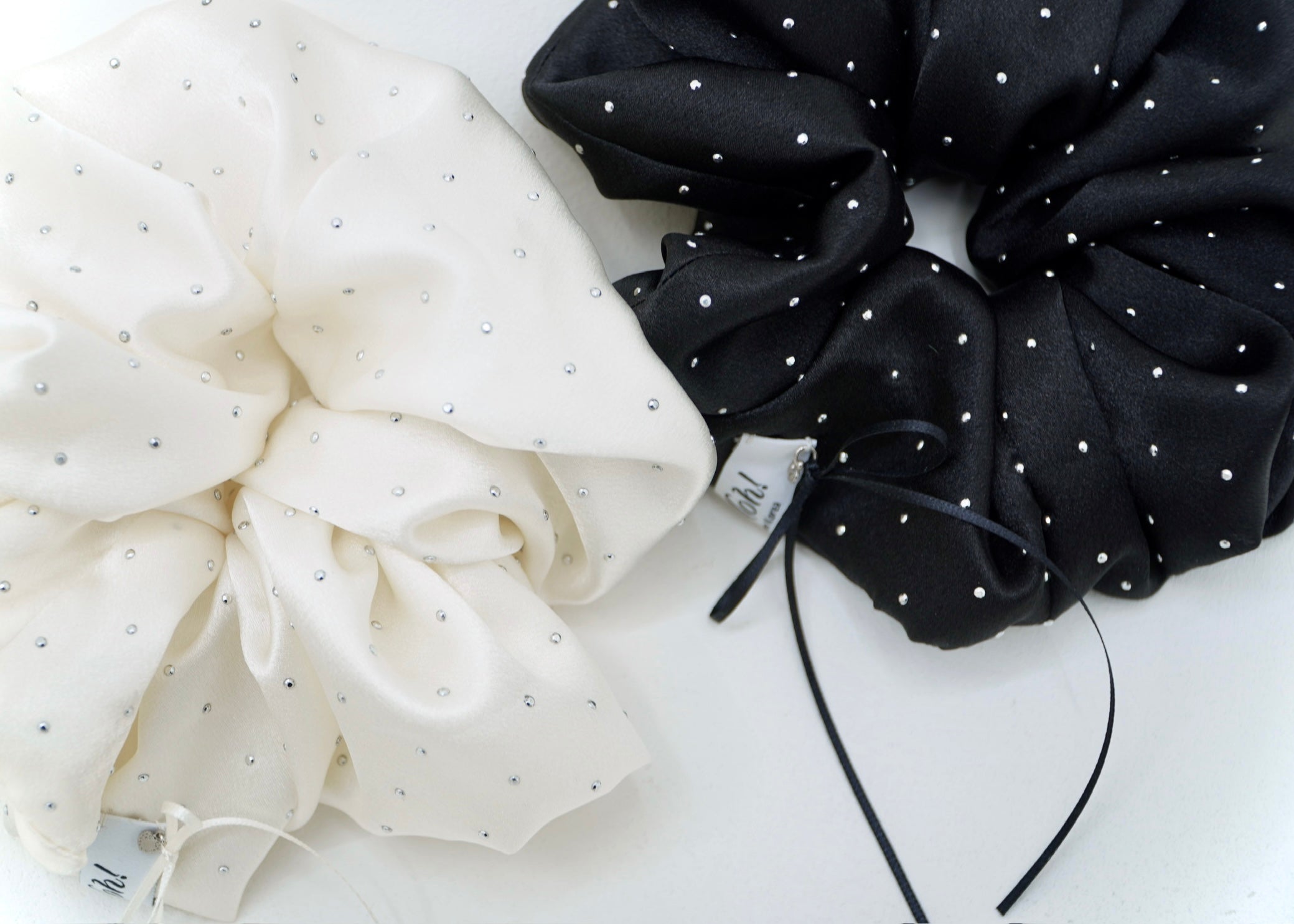 White Studded Scrunchie