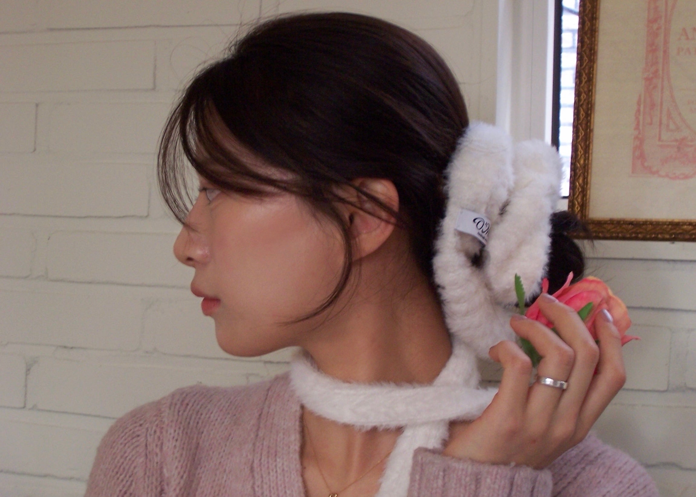 White Plush Scrunchie